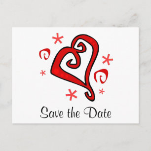 Wedding Heart Announcement Postcard