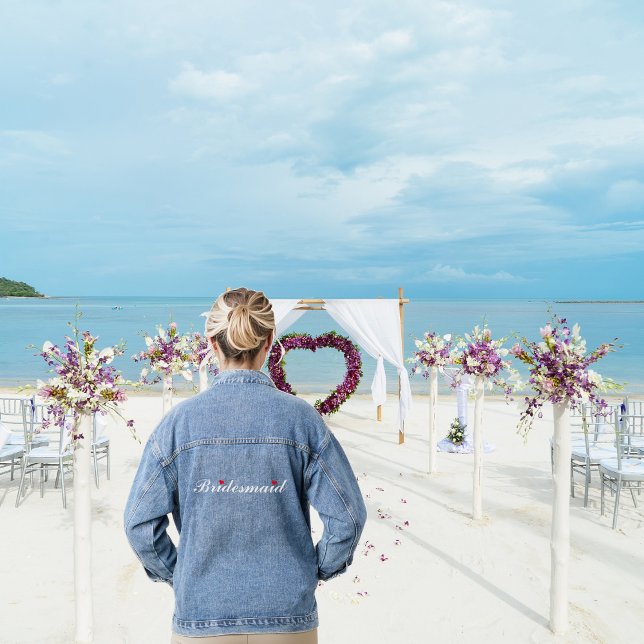 Wedding Heart Bridesmaid Bridal Bachelorette Party Denim Jacket (Wedding Heart Bridesmaid Bridal Bachelorette Party Denim Jacket)