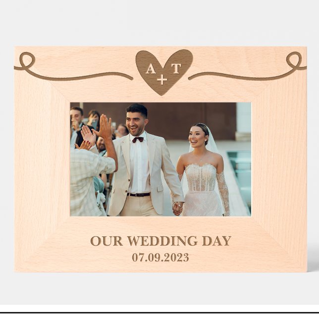Wedding Heart Monogram Custom Wood Frames (Creator Uploaded)