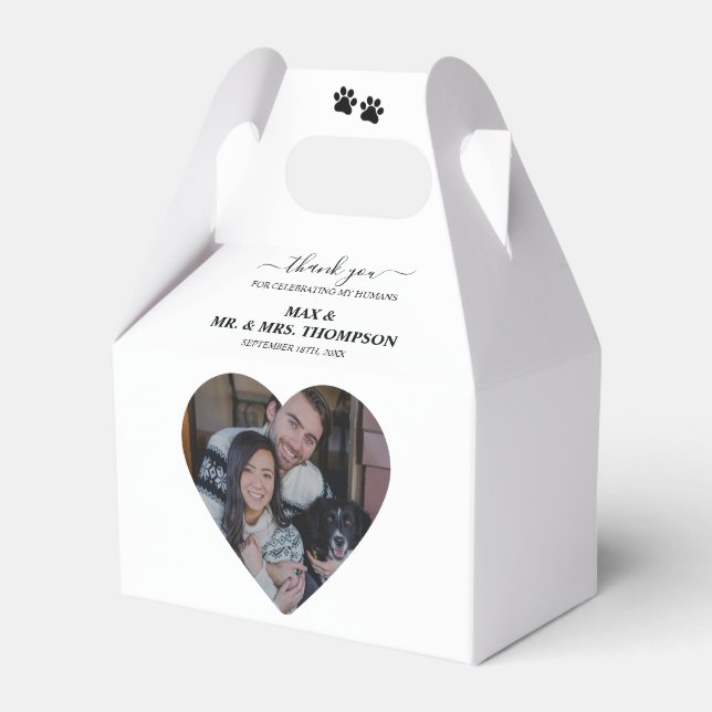 Wedding Heart Photo Couple Pet Dog My Humans  Favour Box (Front Side)