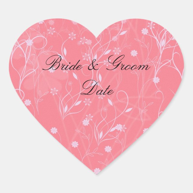 WEDDING HEART SHAPED STICKERS (Front)