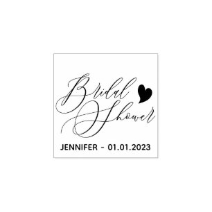 Wedding heart signature simple Bridal shower Rubber Stamp