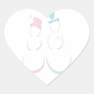 Wedding Heart Snowman Woman Couple Winter Weddings Sticker