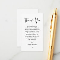 Wedding heartfelt Thank you, Black and White