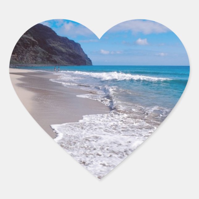 Wedding Hearts Beach Wedding Backdrop Scenic Heart Sticker (Front)