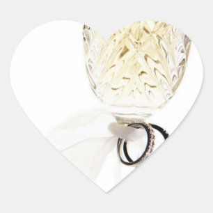 Wedding Hearts Champagne Glass Wedding Rings Heart Sticker
