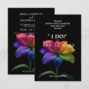 🌈 Wedding Hearts in Bloom Save The Date