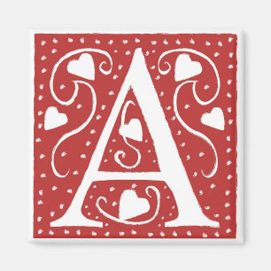 Wedding Hearts Letter A Magnet