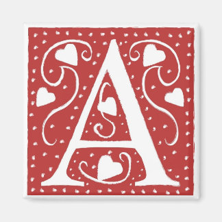 Wedding Hearts Letter A Magnet
