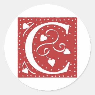 Wedding Hearts Letter Classic Round Sticker