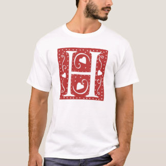 Wedding Hearts Letter H T-Shirt