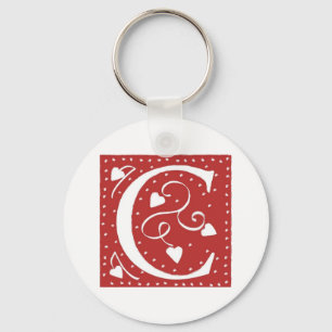 Wedding Hearts Letter Key Ring