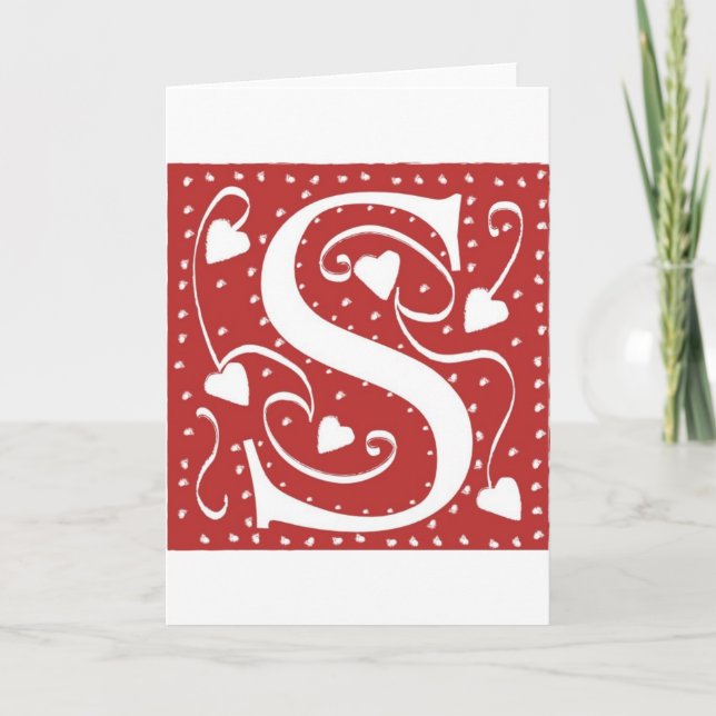 Wedding Hearts Letter S Card (Front)
