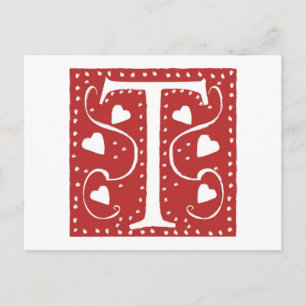 Wedding Hearts Letter T Postcard