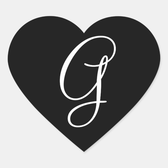 Wedding Hearts Monogram Letter G Wedding Envelope Heart Sticker (Front)
