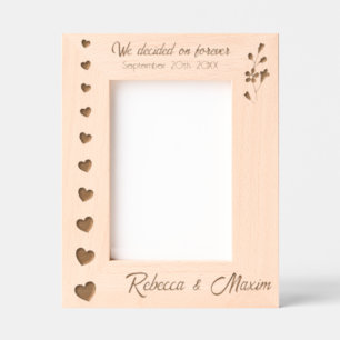 Wedding Hearts We Decided on Forever Custom 5x7 Etched Frames