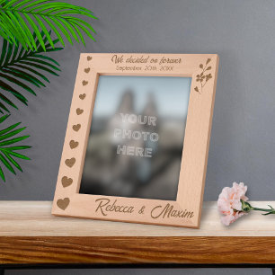 Wedding Hearts We Decided on Forever Custom 8x10 Etched Frames