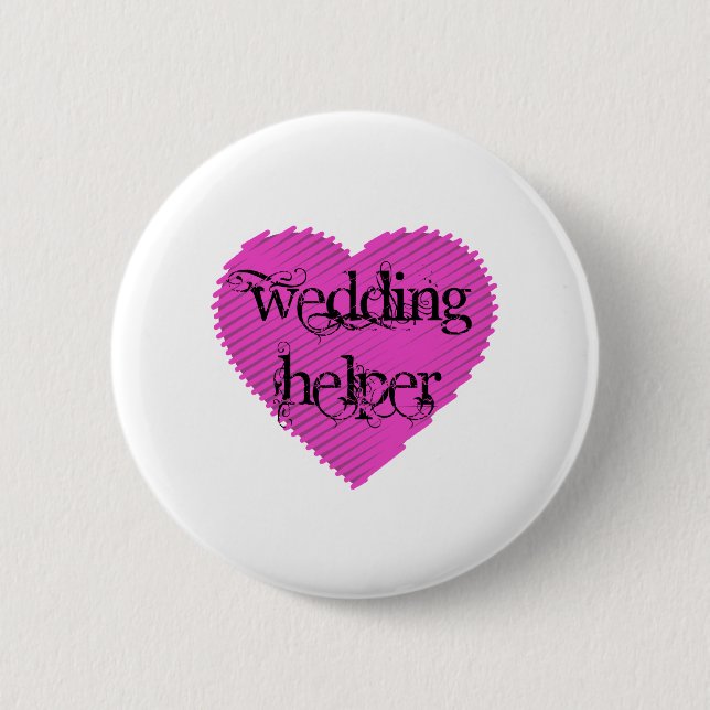 Wedding Helper 6 Cm Round Badge (Front)
