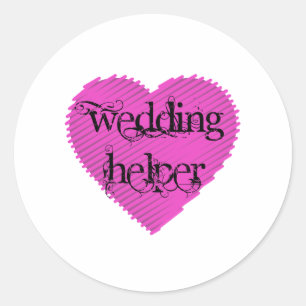 Wedding Helper Classic Round Sticker