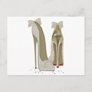 Wedding High Heels Art Postcard
