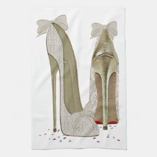 Wedding High Heels Art Tea Towel