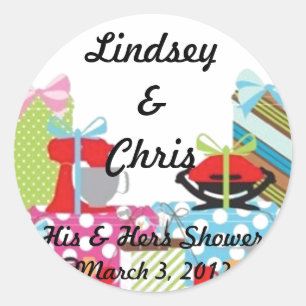 Wedding His & Hers Shower Sticker Personalised