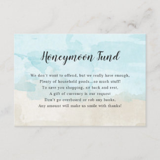 Wedding Honeymoon card | beach watercolor