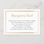 Wedding Honeymoon card | simple gold frame<br><div class="desc">It's OK to ask for money!  These days many couples have been living on their own for years before tying the knot and have all the necessary household items.  Here's a cute way to save your guests some time and trouble by asking for money instead of a gift.</div>
