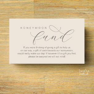 Wedding Honeymoon Fund, A Note on Gifts Enclosure Card