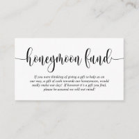 Wedding Honeymoon Fund and Wish, Modern Script
