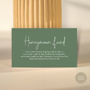 Wedding Honeymoon Fund, Modern Handwritten Script Enclosure Card