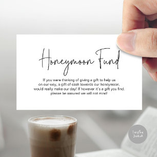 Wedding Honeymoon Fund, Modern Handwritten Script Enclosure Card