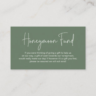 Wedding Honeymoon Fund, Modern Handwritten Script Enclosure Card