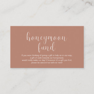Wedding Honeymoon fund, Modern Minimal Enclosure Card