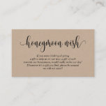 Wedding Honeymoon Fund or Wish, Brown Kraft Enclosure Card<br><div class="desc">This is the rustic kraft Script,  Wedding Enclosure Card. You can change the font colours,  and add your wedding honeymoon wish or honeymoon fund details in the matching font / lettering. #TeeshaDerrick</div>