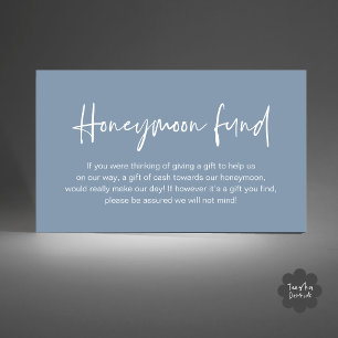 Wedding Honeymoon Fund, Wedding Gifts in Cash Enclosure Card