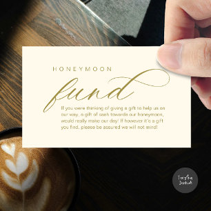 Wedding Honeymoon Fund, Wish, Modern Classy Enclosure Card