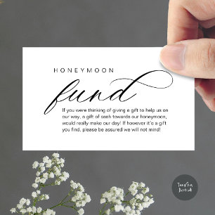 Wedding Honeymoon Fund, Wish, Modern Classy Enclosure Card