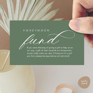 Wedding Honeymoon Fund, Wish, Modern Classy Enclosure Card