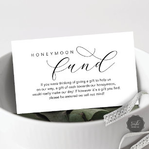 Wedding Honeymoon Fund, Wish, Modern minimal Enclosure Card