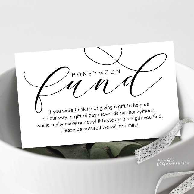 Wedding Honeymoon Fund, Wish, Modern minimal Enclosure Card (Wedding Honeymoon Fund, Wish, Modern Beautiful Elegance Luxury Enclosure Card)