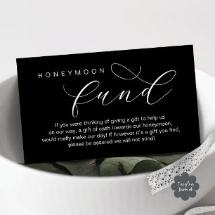 Wedding Honeymoon Fund, Wish, Modern minimal Enclosure Card