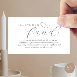 Wedding Honeymoon Fund, Wish, Modern minimalist Enclosure Card