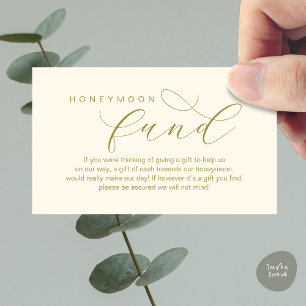 Wedding Honeymoon Fund, Wish, Modern minimalist Enclosure Card