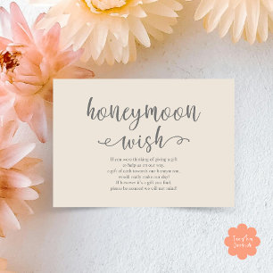 Wedding Honeymoon Wish Fund Cash Enclosure Card
