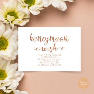 Wedding Honeymoon Wish Fund Cash Enclosure Card