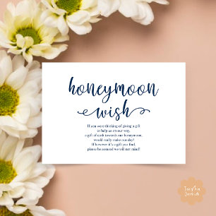 Wedding Honeymoon Wish Fund Cash Enclosure Card