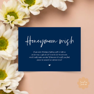 Wedding Honeymoon Wish Fund Cash Enclosure Card