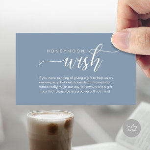 Wedding Honeymoon Wish, Fund, Cash, Modern Classy Enclosure Card
