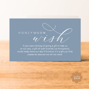 Wedding Honeymoon Wish, Fund, Minimal Clean Enclosure Card